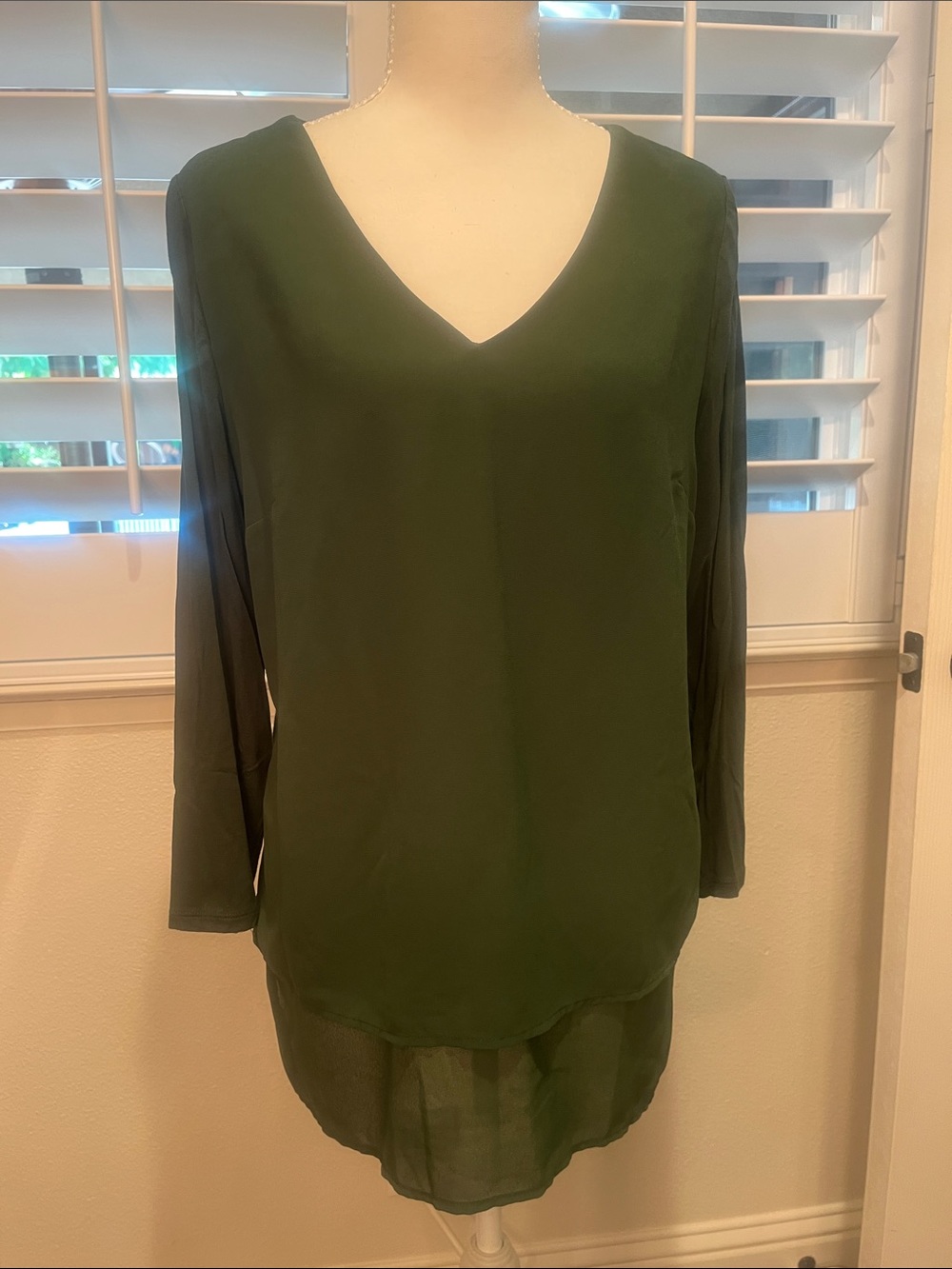 MICHAEL Michael Kors Dark Green V-Neck Layered Tunic
